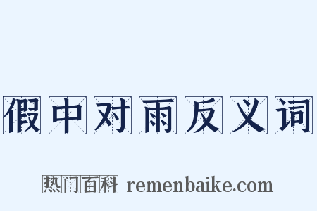 假中对雨反义词是什么意思的图片